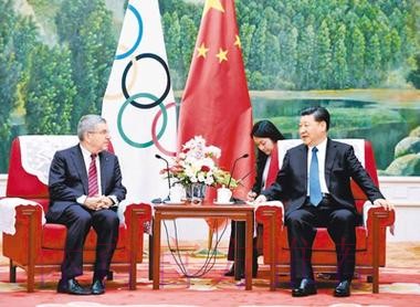 习近平会见国际奥委会主席考文垂和终身名誉主席巴赫